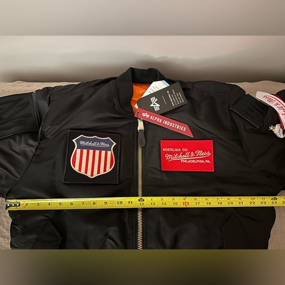 NWT Authentic Mitchell & Ness X Alpha Industries reversible Bomber Jacket - Picture 11 of 12